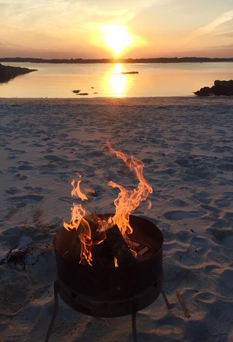 Campfire in the sunset